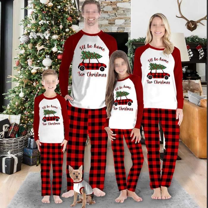 Pyjama Famille de Noël,Famille Pyjama Une Pièce à Glissière Chaud