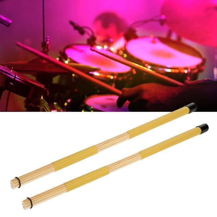 Paire De Baguettes Hot Rods Pour Batterie - Bambou, Longueur 40 Cm, Pour Jazz, Rock, Pop