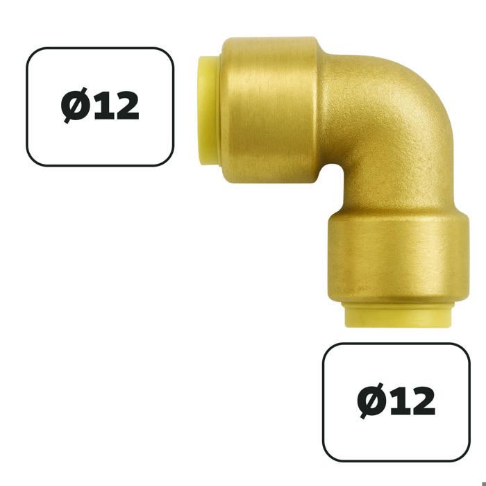 Coude laiton égal à clipser pour cuivre ou PER ou Multicouche Ø12 — free download