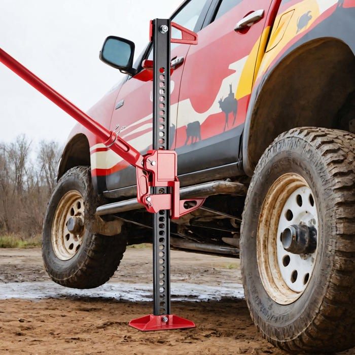 WilTec Cric Fermier 3000 Kg – Farm Jack Tout-Terrain – Levage 12,2 à 135 Cm – Acier/Fonte – ATV 4x4 Agricole Forestier