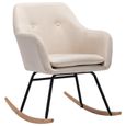 Chaise à bascule - Tissu Meuble© - Crème - Design contemporain - Avec accoudoirs-2