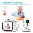 FLOUREON Écoute-bébé Numérique 3.2" Sans Fil 2.4 GHz LCD Sécurité Caméra Vision Nocturne EU-2