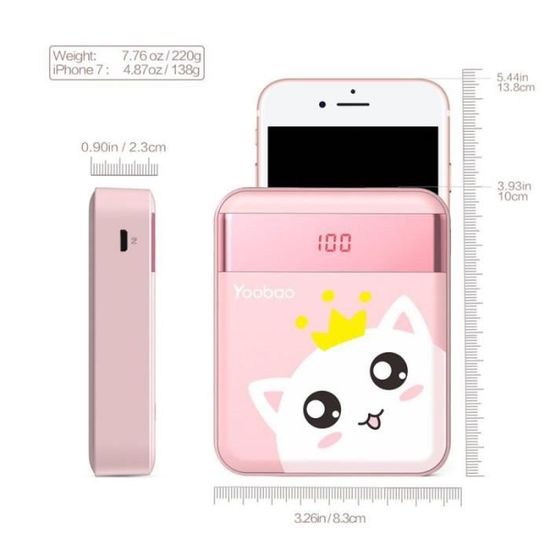 Batterie Externe mah Led Intelligent Chat Rose Achat Batterie Externe Pas Cher Avis Et Meilleur Prix Cdiscount