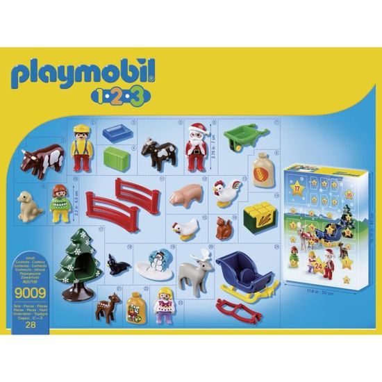 Calendrier De L Avent Playmobil 123 2023 Playmobil 9009 - Playmobil 1.2.3 - Calendrier De L'avent Père Noël Et  Animaux De La Ferme - Cdiscount Jeux - Jouets