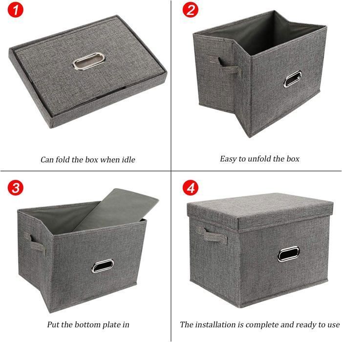 Panier de Rangement en Feutre, Boîte de Rangement Pliable Bac de Rangement en Tissu Panier de Rangement avec Poignées, Cube de Rangement Tissu 30x30x25 cm pour Jouets/Armoire/Penderie/Étagère - Gris Panier de Rangement en Feutre, Boîte de Rangement Pliable Bac de Rangement en Tissu Panier de Rangement avec Poignées, Cube de Rangement Tissu 30x30x25 cm pour Jouets/Armoire/Penderie/Étagère - Gris