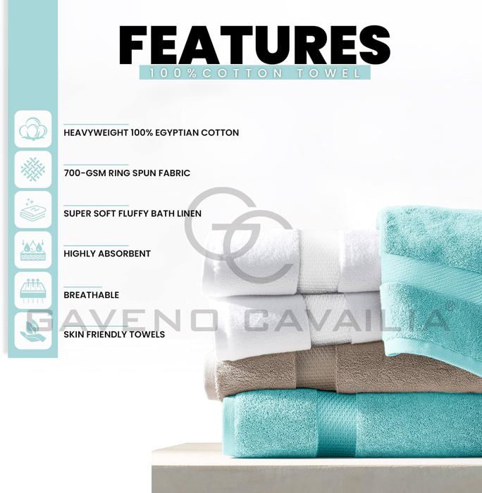 2 Grandes Serviettes De Bain 100x200 Cm - 100% Coton égyptien Peigné - Très Absorbantes, Séchage Rapide, 600 G/m²