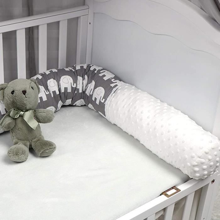 Tour de lit Minky à pois pour bébé - Coussin latéral avec