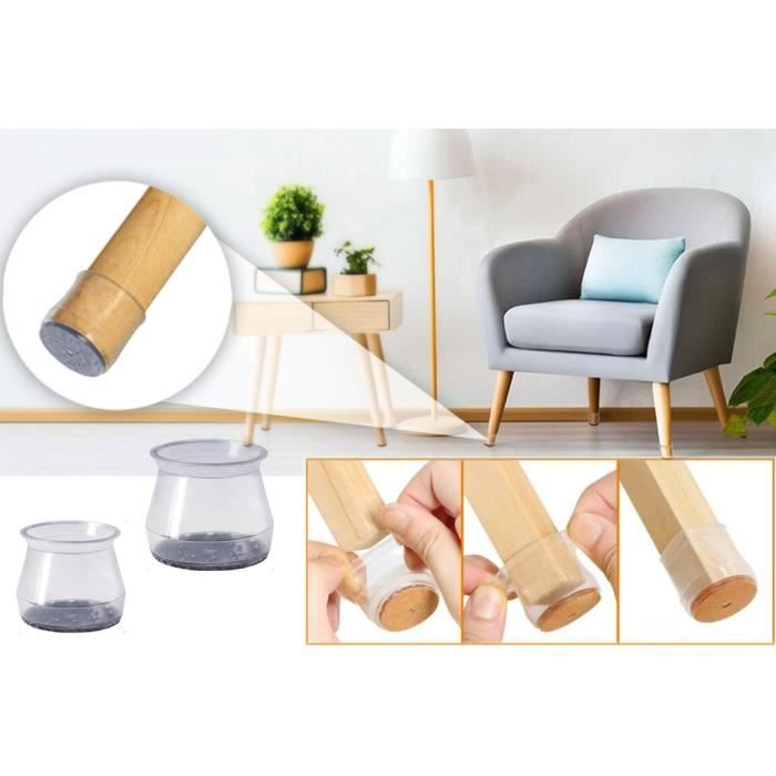Lot De 16 Protections De Sol En Silicone Pour Pieds De Chaise, Capuchons En Caoutchouc Pour