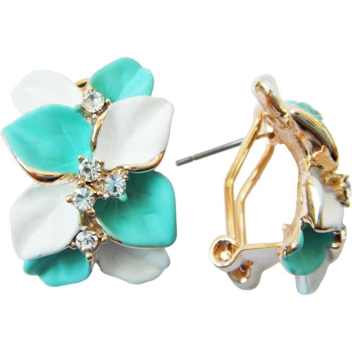 Boucles d'Oreilles Élégantes avec Émail en Or main image 1