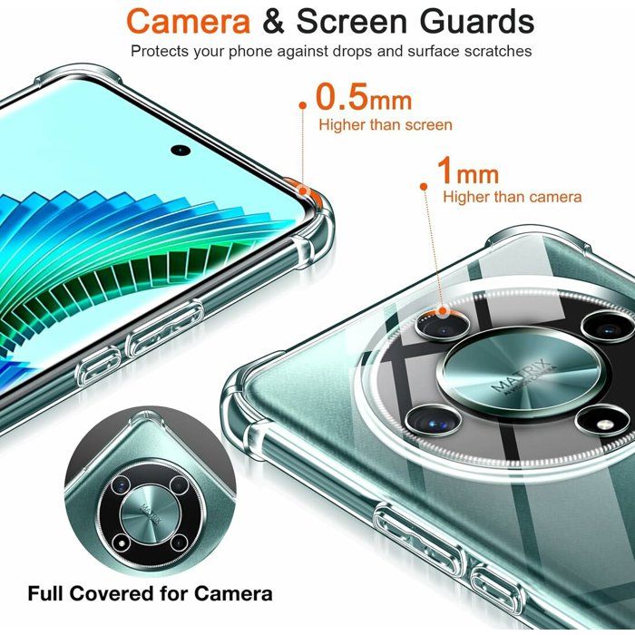 Coque Silicone Renforcée Angles Pour Honor Magic4 Pro - Transparente, Anti-choc, Neuve