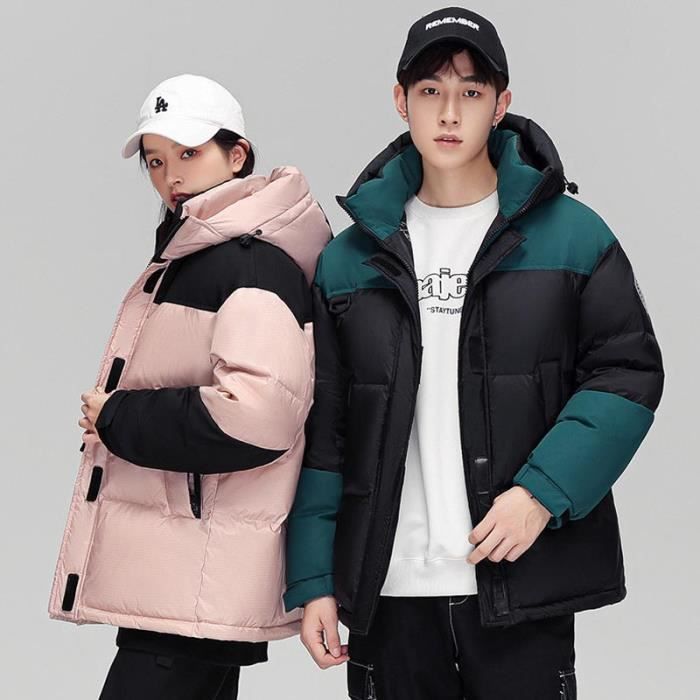 Doudoune Homme Femme à Capuche - Chaud, Coupe-vent, Imprimé Motifs, Pour Ski, Outdoor Et Loisirs D'hiver