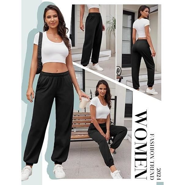 Pantalon De Jogging Femme EUHOM - Coton Confortable Pour Yoga, Sport, Maison | Taille élastique Avec Cordon - 5