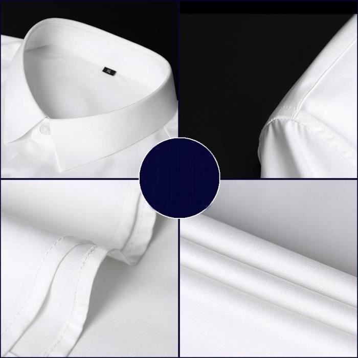 Chemise Homme Infroissable Slim - Sans Repassage - Pour Mariage, Bureau - Taille S à 6XL
