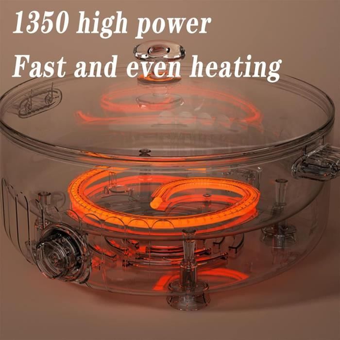 Appareil Fondue Chinoise, 1350 Watts Hot Pot Convient Aux Fêtes D'Anniversaire (Avec 2 Filets