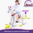 PonyCycle Modèle U Animal qui marche Peluche licorne blanche à roulettes avec frein Taille 3 pour les 3-5 ans Ux304-3