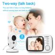 FLOUREON Écoute-bébé Numérique 3.2" Sans Fil 2.4 GHz LCD Sécurité Caméra Vision Nocturne EU-3