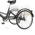 24" 7 vitesses Tricycle vélo à 3 roues Pour adulte Tricycle adulte avec panier-3