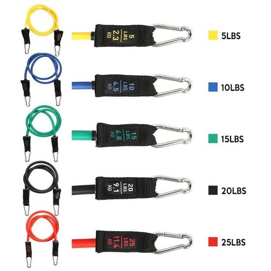 TOMSHOO 13pcs bandes de r/ésistance /à lexercice avec bandes de tube et corde /à sauter ancrages de porte et sangles de cheville poign/ées rembourr/ées et bande de r/ésistance en 8 et sac de transport