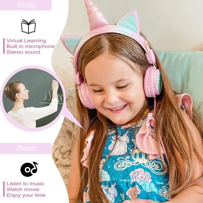 ONTA® Pliable on Ear Casque Audio Enfant,Réglable Léger Écouteurs pour  Enfants pour Ttéléphonesphones/iPhone/Tablettes/iPad/PC/MP3/MP4 (Rouge)