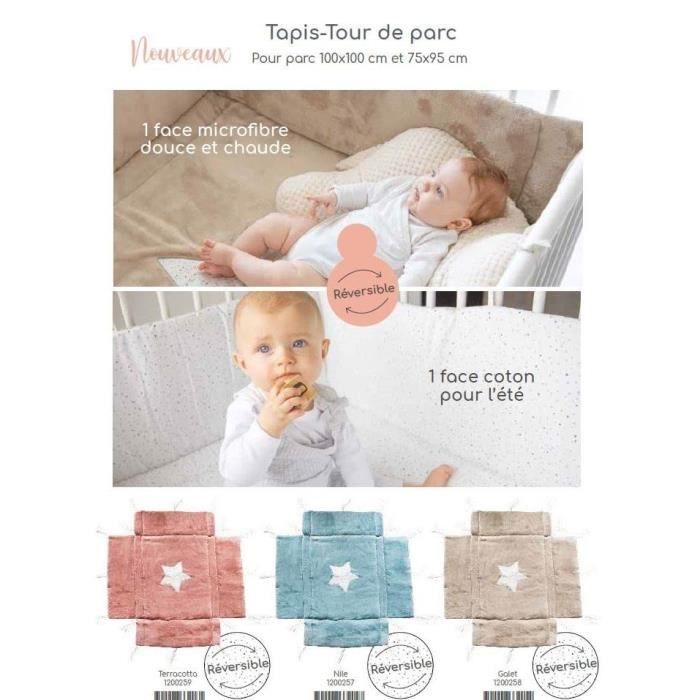 Tapis de jeu et d'éveil bébé fabriqué en France - Couleur Terracotta