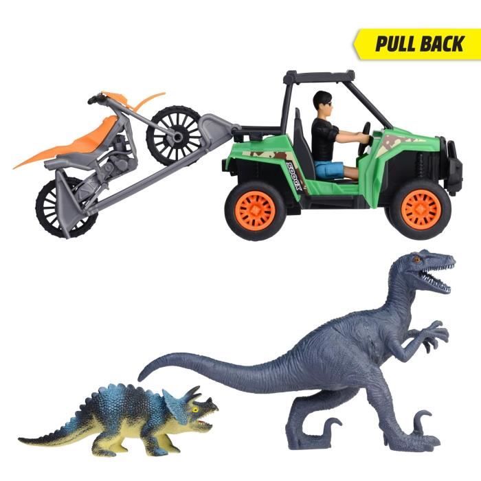 Dickie - Chasseur de dinosaures Sons et lumières 28 cm 1:24 - Véhicules Dickie - Chasseur de dinosaures Sons et lumières 28 cm 1:24 - Véhicules