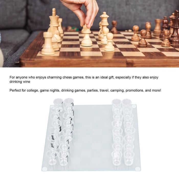 Jeu D'échecs En Cristal Dépoli - 32 Pièces, Plateau 20x20 Cm, Jeu De Voyage