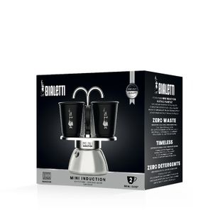 Cafetière Moka Pot Inox 6 Tasses - Verre Cristal Premium - 1000W - Induction