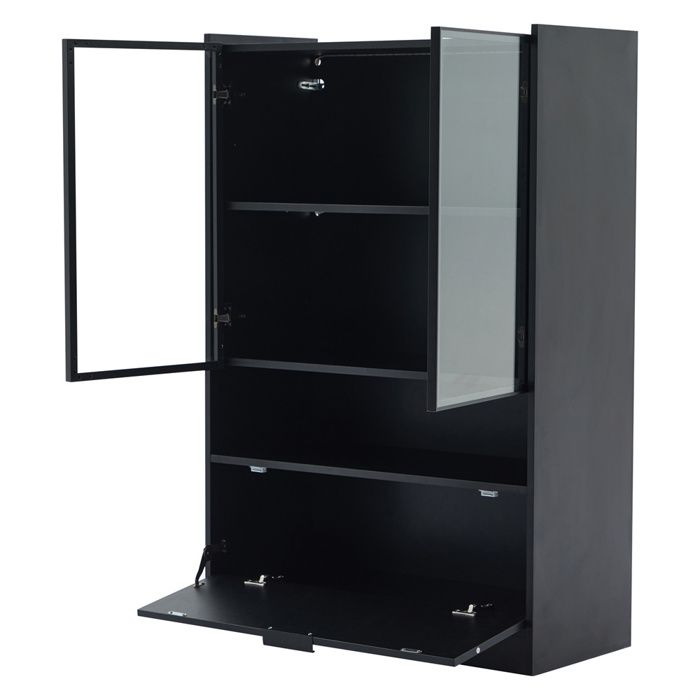 Vitrine Moderne Éclairée LED 150 Cm – Design Élégant Avec 15 Couleurs, Portes Verre & Étagères Réglables