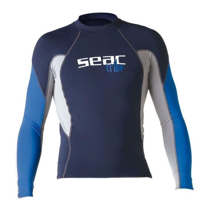 SEAC Top de glisse manches longues lycra Rash Guard RAA Evo - Enfant - Bleu et gris