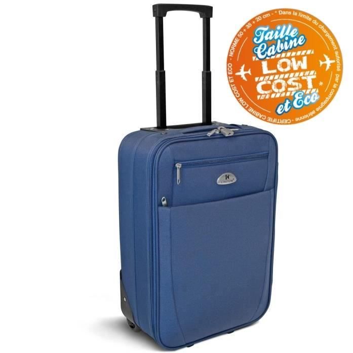 KINSTON Valise Trolley 2 roues 50 cm Bleu