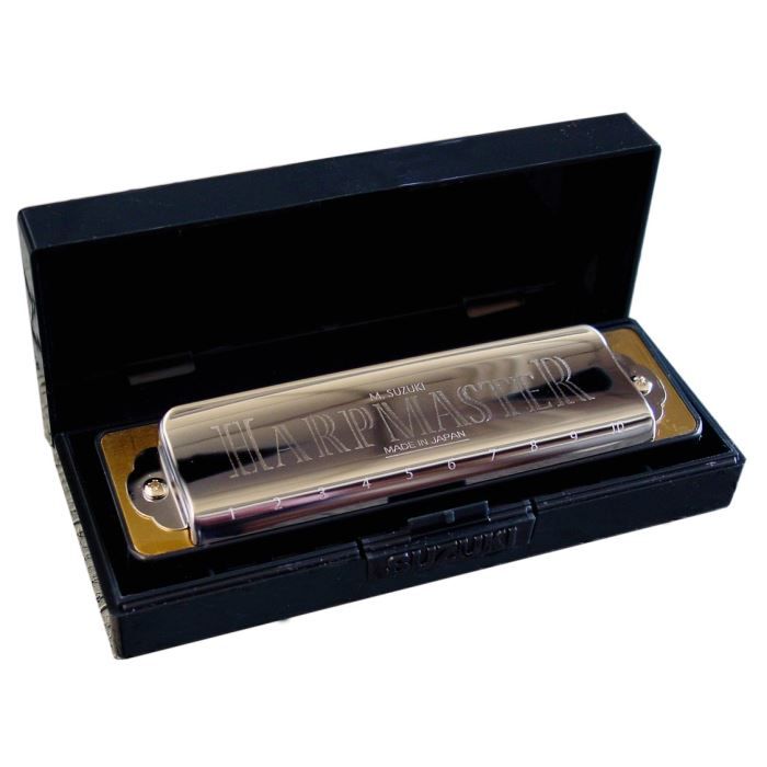 SUZUKI HARPMASTER Harmonica diatonique en Ré - Finition chromée