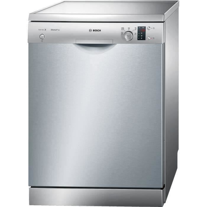 Lave-vaisselle pose libre BOSCH SMS25AI00E - 12 couverts - Moteur induction - Largeur 60 cm - Classe A+ - 48 dB - Inox
