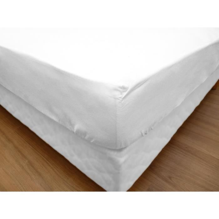 SOLEIL D'OCRE Protège matelas bouclette 90x190 cm blanc