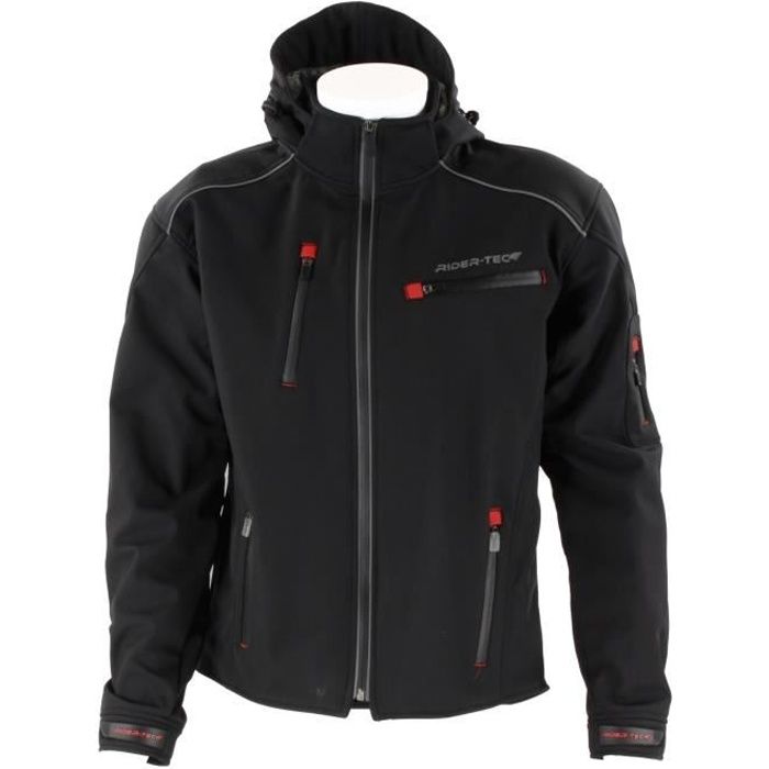 Jet blouson veste moto homme online à capuche soft shell blindé