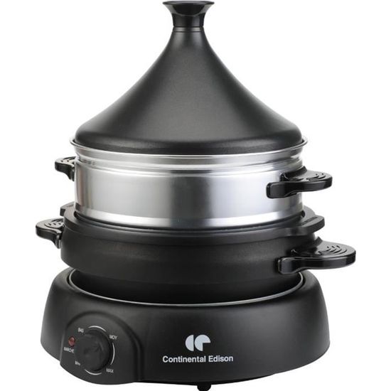 Tajine Electrique 3 en 1 CONTINENTAL EDISON TA1000B 2 Litres Noir