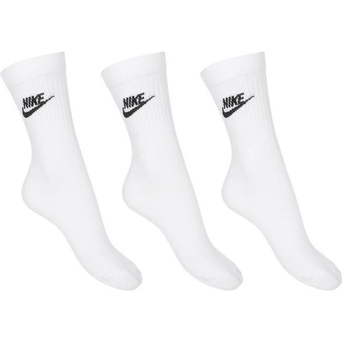 Nike - Lot de 3 paires de chaussettes - Blanc