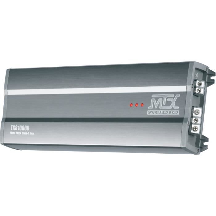 MTX TX81000D Amplificateur voiture Classe-D 1x1000W RMS @2? Télécommande EBC Filtres variables