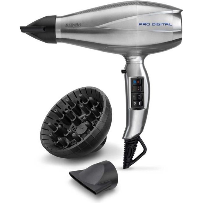 Sèche-Cheveux - BaByliss - 6000E - Pro Digital 2200 avec Technologie Ionique et Céramique, Concentra