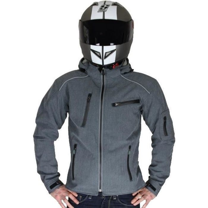 RIDER-TEC Blouson Moto avec protections homologuées SoftShell