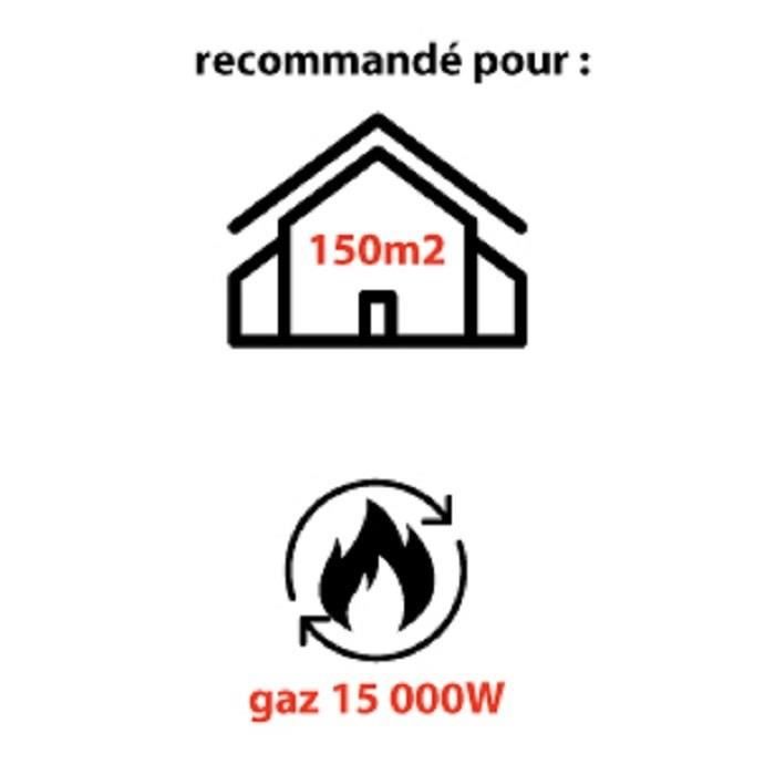 Chauffage D'Appoint à Gaz Favex Ektor Mini - 3 Puissances (1.5 à 4.2 KW) | Jusqu'à 40m², Technologie Infrarouge