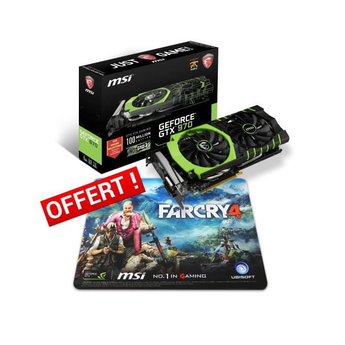 MSI GTX 970 Gaming 100ME 4Go DDR5 tapis OFFERT Cdiscount Informatique