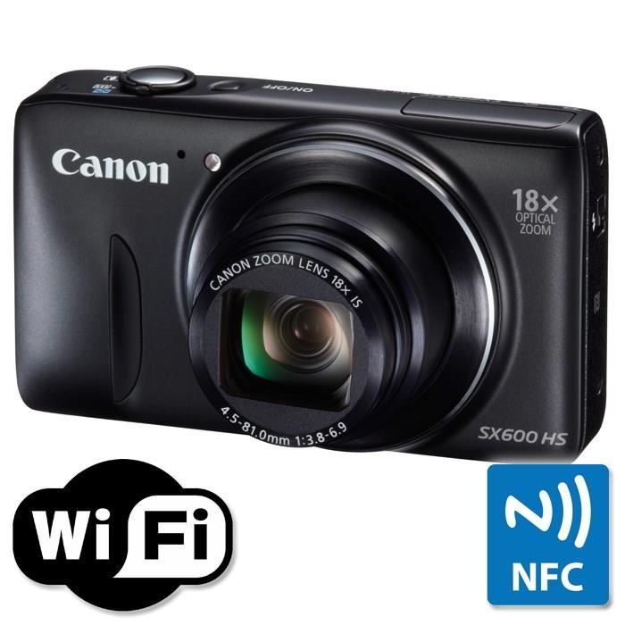 CANON SX 600 HS Compact Noir - CMOS 16MP Zoom 18x