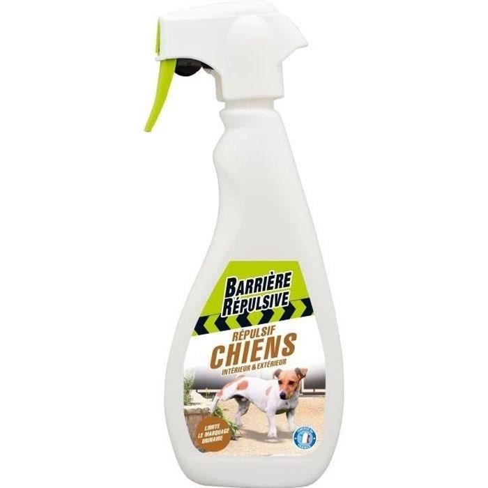 Répulsif chiens intérieur et extérieur - BARRIERE REPULSIVE - Prêt à l'emploi - Géraniol et huiles e