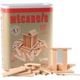 Mécabois - Baril de 200 pièces - Jeux de constructions planchettes en bois - Fabriqué en France-0