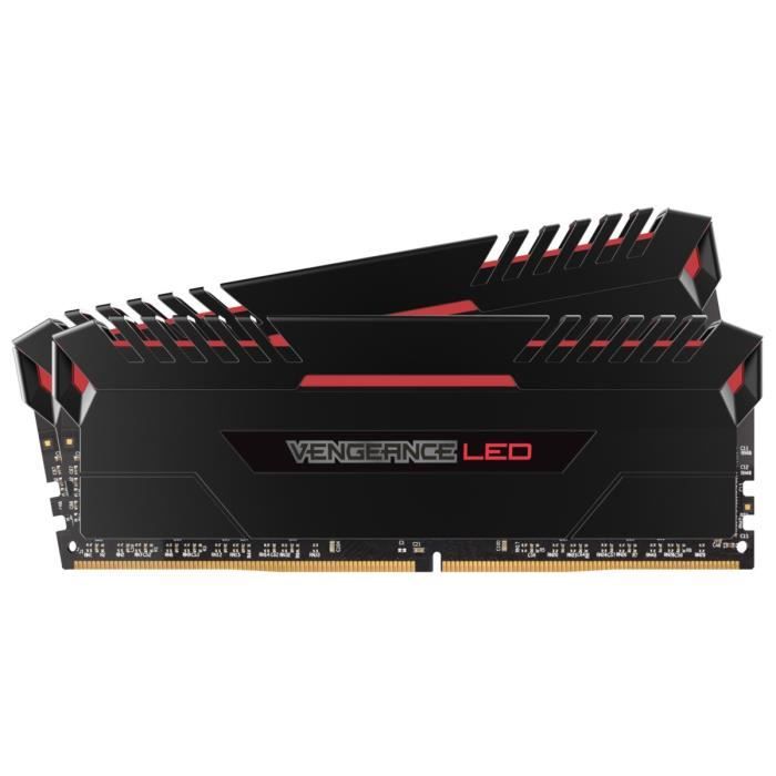 Vente Memoire PC CORSAIR Mémoire PC DDR4 - Vengeance LED 16 Go (2 x 8 Go) - 3000 MHz - CAS 15 - LED Rouges (CMU16GX4M2C3000C15R) pas cher Vente Memoire PC CORSAIR Mémoire PC DDR4 - Vengeance LED 16 Go (2 x 8 Go) - 3000 MHz - CAS 15 - LED Rouges (CMU16GX4M2C3000C15R) pas cher