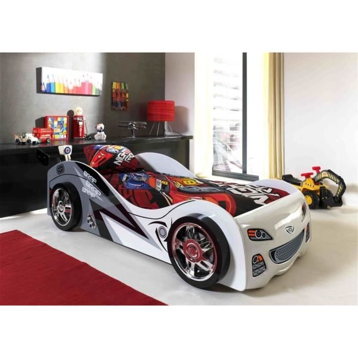 Fun Lit Voiture Enfant Style Junior Blanc L 90 X L 200 Cm