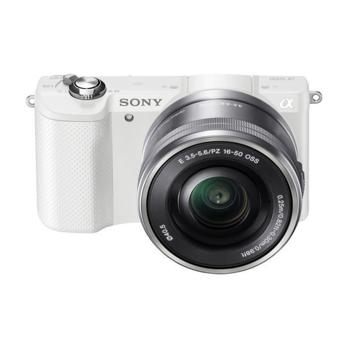 SONY 5000 Blanc + 16-50mm rétractable - Cdiscount Appareil Photo