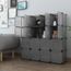 Langria Armoire Penderie 16 Cubes Modulable Etageres Plastique