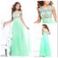 Vente De Perles Vert A Line Robes De Bal Hot Cap Robe De Soiree