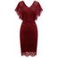 Robe Un3l6 Manches Volantees Bodycon Cocktail Soiree Elegante De Mariage Formel Robe De Soiree Pour Taille 38 Bourgogne Achat Vente Robe De Ceremonie Cdiscount